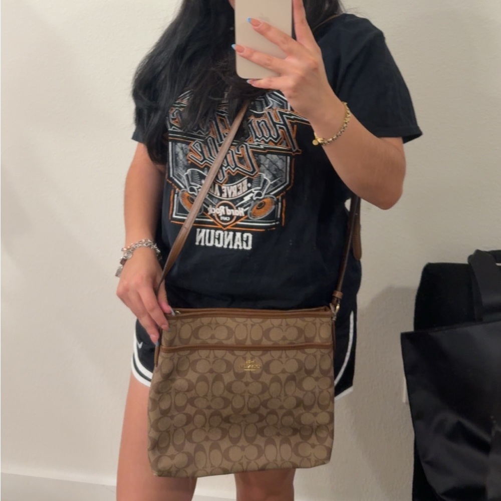 Coach Signature Tan Crossbody Bag